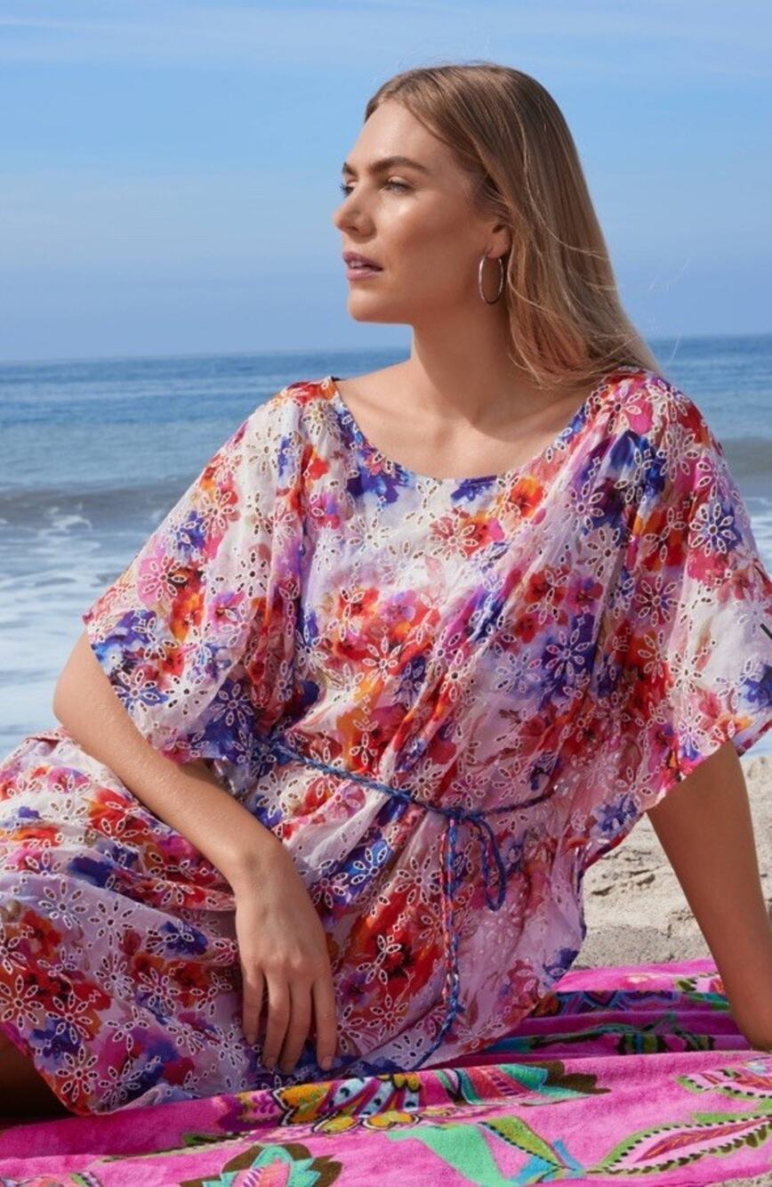 Johnny Was Summer Days Eyelet Dress cover up swim XL NWT A010345